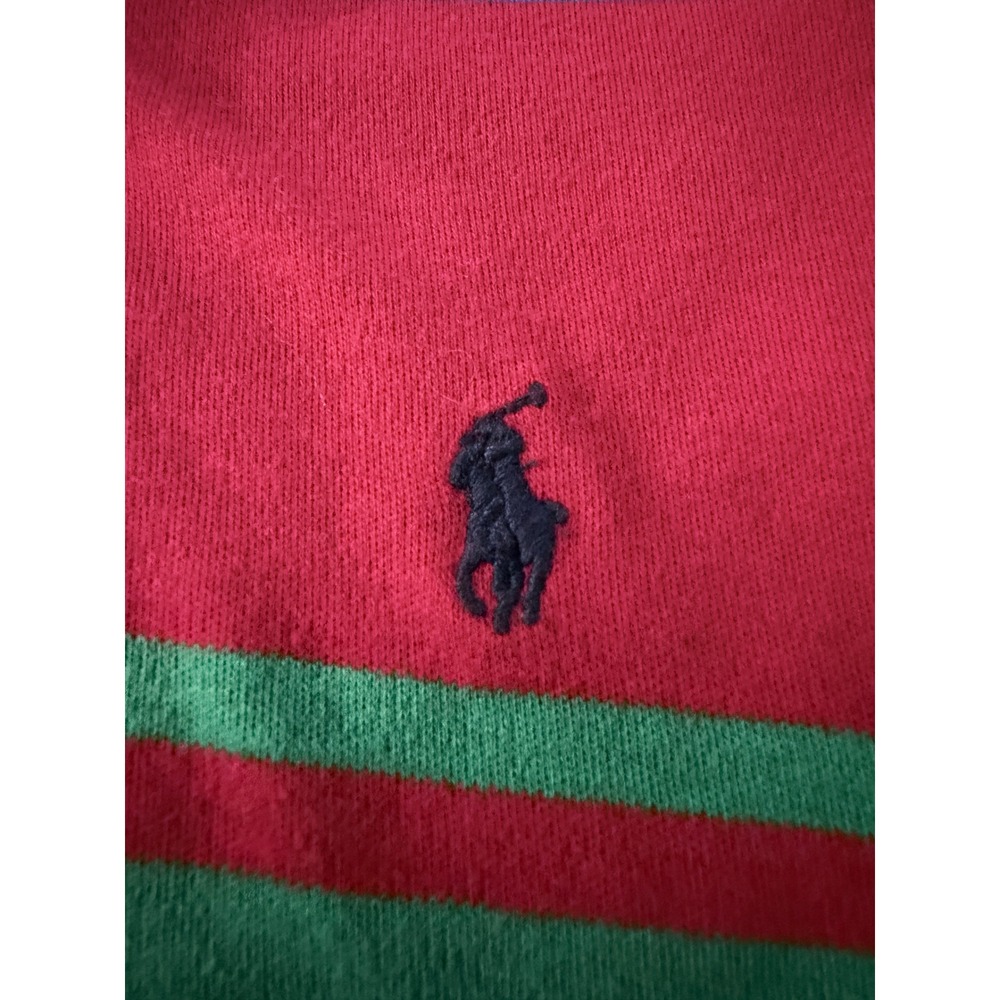 Polo Ralph Lauren Rugby Shirt Mens XL Red Multi Stripe Long Sleeve Vintage USA - Picture 5 of 8